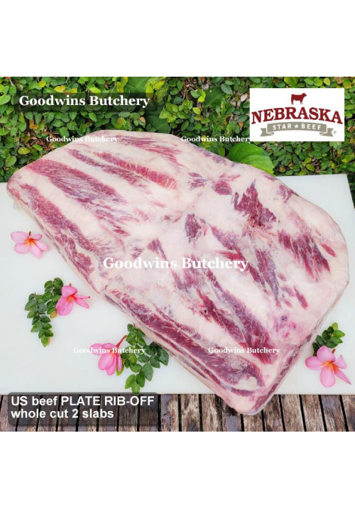 Beef rib PLATE RIB-OFF boneless US USDA NEBRASKA whole original bag 2 slabs 7-9 kg (price/kg)
